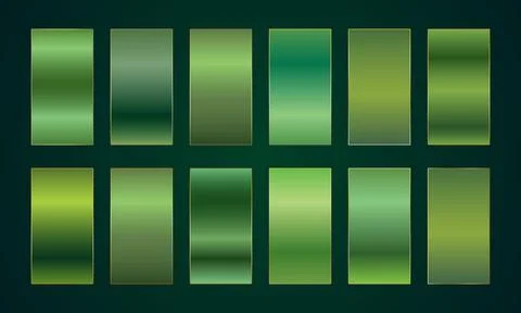 Set of dark green gradient Stock Illustration