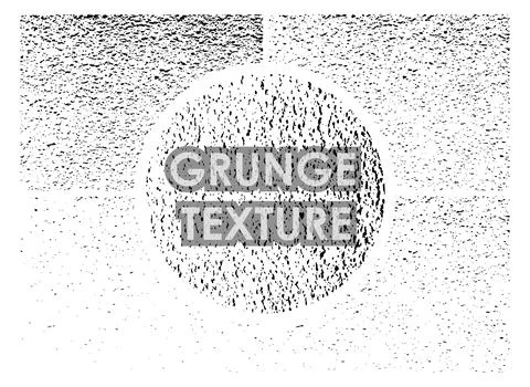 Set of dark grunge textures with different number of spots on transparent bac Stock Illustration