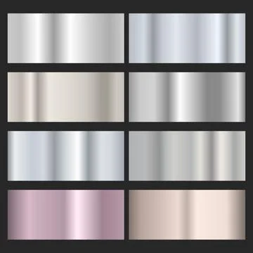 A set of dark silver and black metallic gradients on a black background. Me.. Stock Illustration