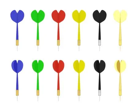 Set of Darts - Isolated Stock Illustration