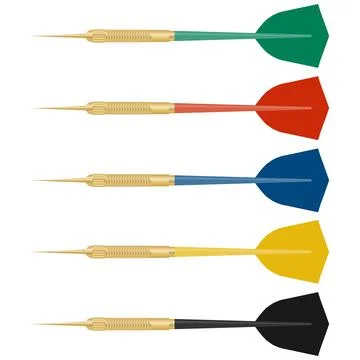 Set of darts for playing darts isolated on a white background. Vector Stock Illustration