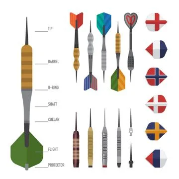 Set of darts structure and elements in vector Stock Illustration