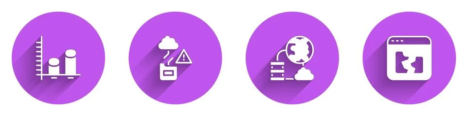 Set Data analysis, Cloud technology data transfer, Network cloud connection and Illustrazione stock