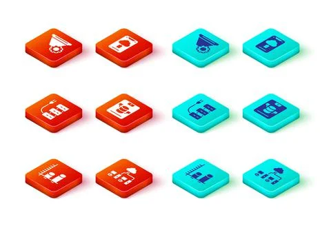 Set Data analysis, Computer network, Server, Server, Data, Web Hosting, Cloud 스톡 일러스트