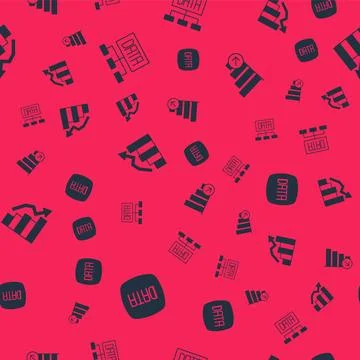 Set Data analysis, Financial growth and decrease on seamless pattern. Vector Stock Illustration