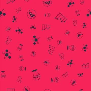 Set Data analysis, Pie chart infographic, Mind map and on seamless pattern... Stock Illustration