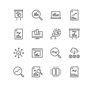 Set of data analysis related icons. Stock-Illustration