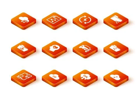 Set Data exchange with hhd, Music streaming service, Folder upload, Head he.. 스톡 일러스트