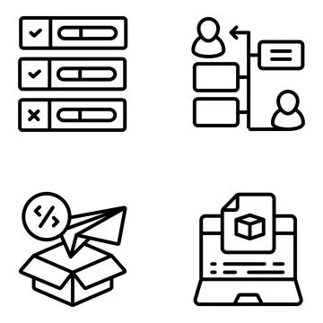 Set of Data Linear Icons Stock-Illustration