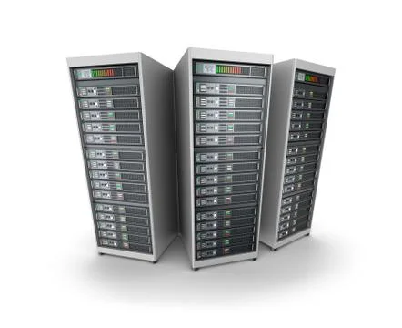 Set of data servers Illustrazione stock