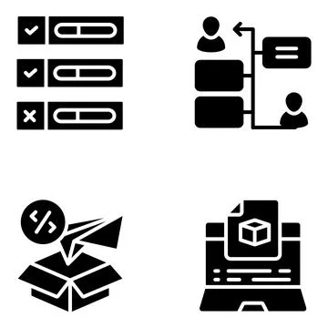 Set of Data Solid Icons Stock-Illustration