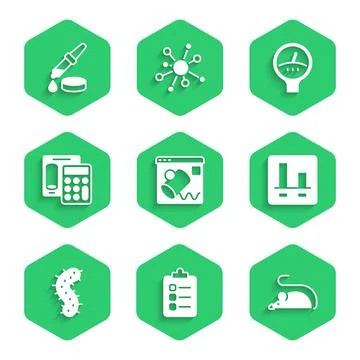 Set Data visualisation, To do list or planning, Experimental mouse, Graph chart Stock Illustration