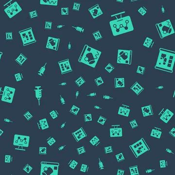 Set Data visualisation, Genetic engineering, Syringe and Graphing paper for on Illustrazione stock