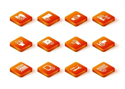 Set Database server service, Tv, Video camera, Power bank, Screwdriver and Stockillustratie