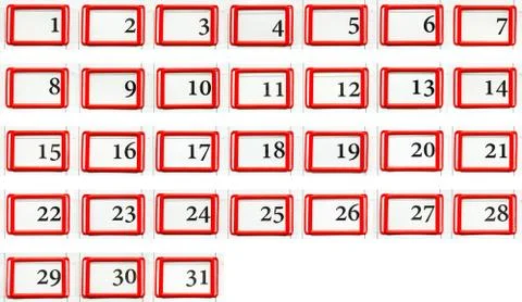 Set of dates Stock Photos