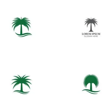 Set Dates tree Logo Template vector symbol Stock Illustration