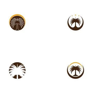 Set Dates tree Logo Template vector symbol Stock Illustration