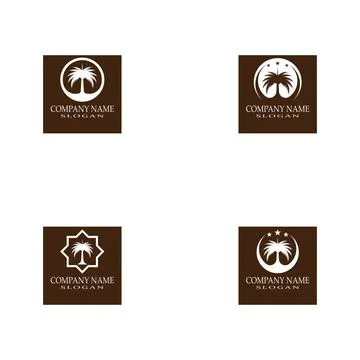 Set Dates tree Logo Template vector symbol Stock Illustration