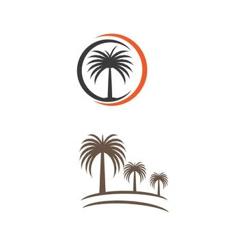 Set Dates tree Wave Logo Template vector symbol Stock Illustration