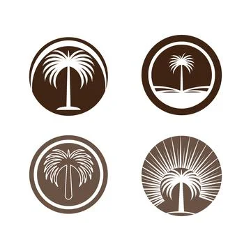 Set Dates tree Wave Logo Template vector symbol Stock Illustration