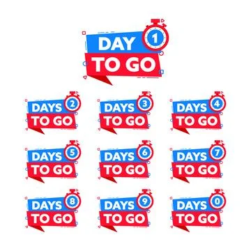 Set Days to go. Countdown timer. Countdown left days banner. Sale or promotion 스톡 일러스트