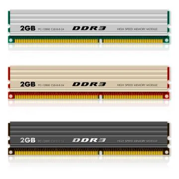Set of DDR3 memory modules Stock Illustration