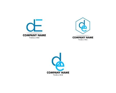 Set of DE initial letter logo design template vector Stockillustratie