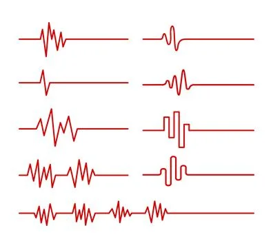 Set of dead heartbeat collection, End of the life, dead line heartbeat, con.. Stock Illustration