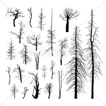 Set of dead trees Stock Illustration
