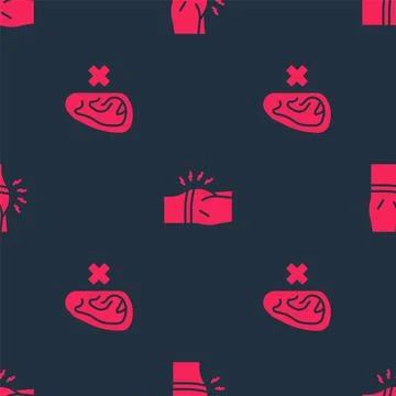 Set Deaf and Abdominal bloating on seamless pattern. Vector Stock Illustration