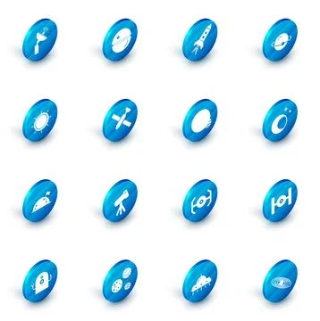 Set Death star, Rocket ship with fire, Planet, Sun, flag, Satellite, Moon and Ilustração Stock