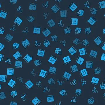 Set Debugging, Binary code, Processor and Browser files on seamless pattern Stock Illustration