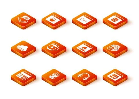 Set Debugging, Coffee cup to go, Web development, Cup tea with tea bag Stock Illustration