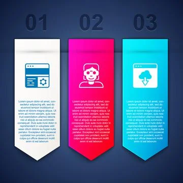 Set Debugging, Hacker or coder and Cloud technology data transfer. Business イラスト素材