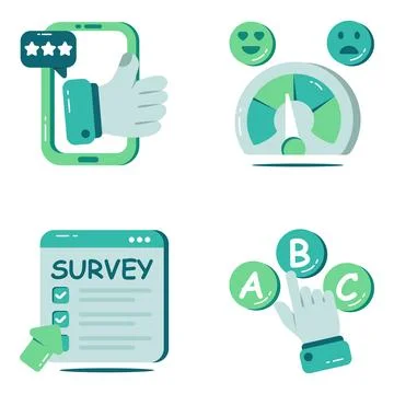 Set of Decision Making Flat Icons Illustration