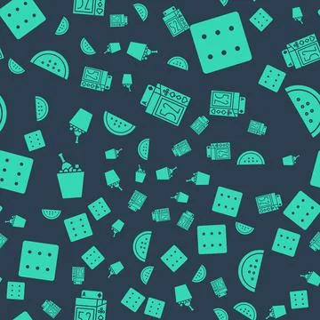 Set Deck of playing cards, Game dice, Champagne in an ice bucket and Casino slot Illustrazione stock