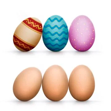 Set of decorated easter eggs Stock Illustration