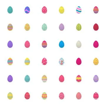 Set of decorated easter eggs Stock Illustration
