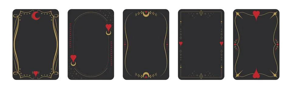 Set of decoration frames for tarot cards. Tarot frame templates Stock Illustration