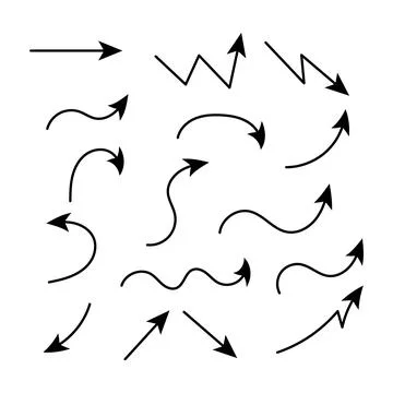 Set of Decorative Arrow Designs Vector Illustration Stock Illustration