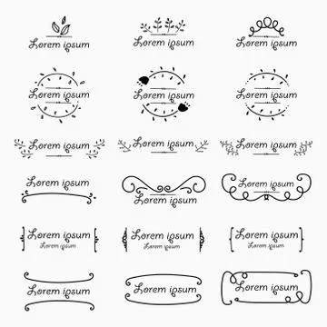 Set Of Decorative Calligraphic Elements For Decoration. Stock Illustration