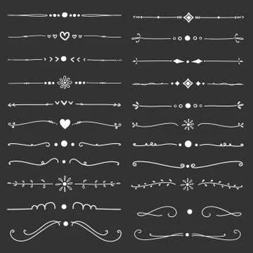 Set Of Decorative Calligraphic Elements For Decoration. イラスト素材