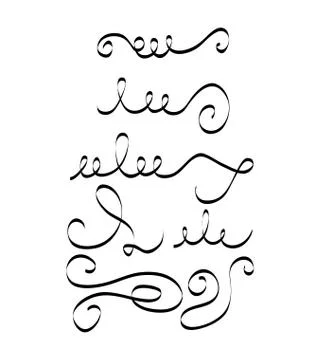 Set of decorative calligraphic elements filigreee swirl dividers Stock Illustration