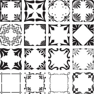 Set of Decorative Corners and Frames Stock Illustration