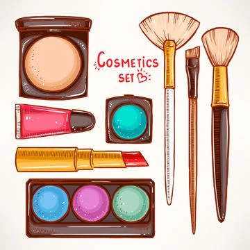 Set with decorative cosmetics - 2 Ilustración de archivo