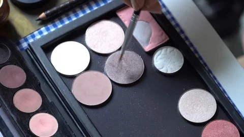 Set of decorative cosmetics, closeup Stock Footage 86283378