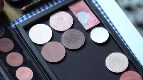 Set of decorative cosmetics, closeup Video stock 86283387