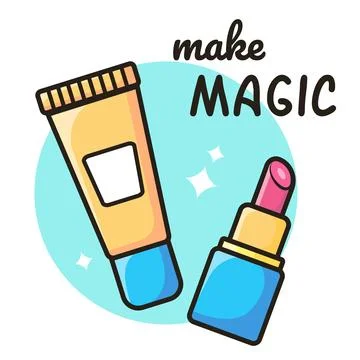 Set of decorative cosmetics. Foundation and lipstick. Packaging for cosmetic イラスト素材