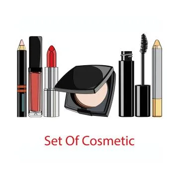 Set of decorative cosmetics. Stock Illustration