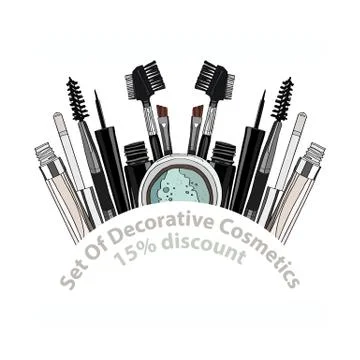 Set of decorative cosmetics. Stockillustratie